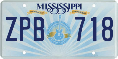 MS license plate ZPB718