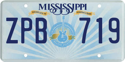 MS license plate ZPB719