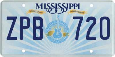 MS license plate ZPB720