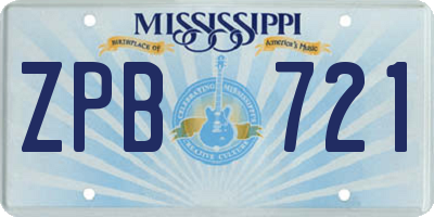 MS license plate ZPB721