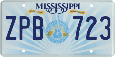 MS license plate ZPB723