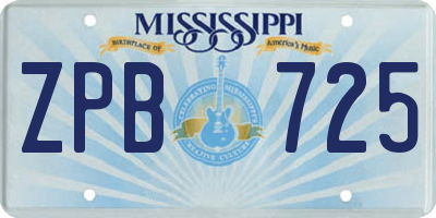 MS license plate ZPB725
