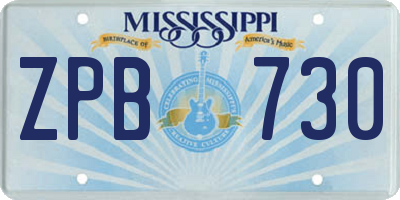 MS license plate ZPB730