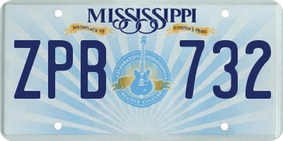 MS license plate ZPB732