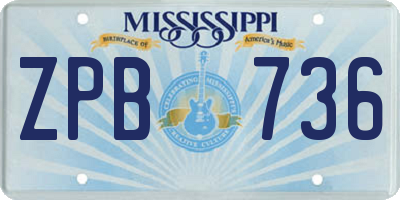 MS license plate ZPB736