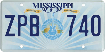 MS license plate ZPB740