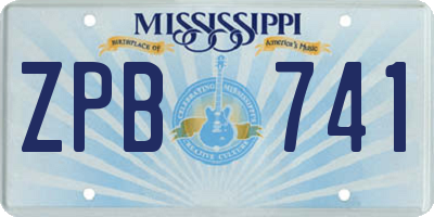 MS license plate ZPB741