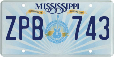 MS license plate ZPB743