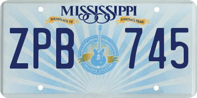 MS license plate ZPB745
