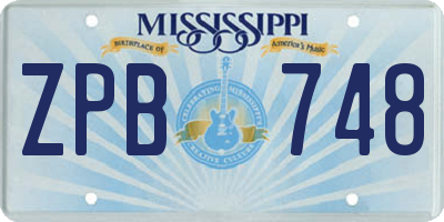 MS license plate ZPB748