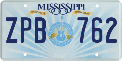 MS license plate ZPB762