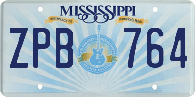 MS license plate ZPB764