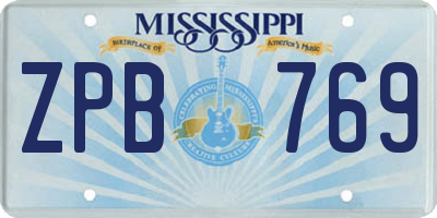 MS license plate ZPB769