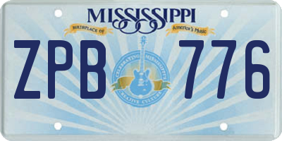 MS license plate ZPB776