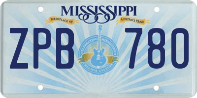 MS license plate ZPB780