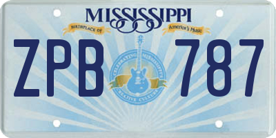 MS license plate ZPB787