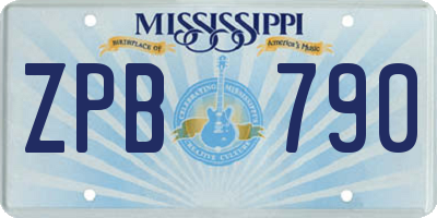 MS license plate ZPB790