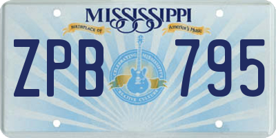 MS license plate ZPB795