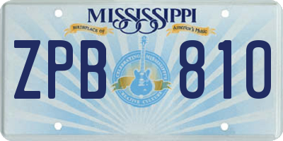 MS license plate ZPB810