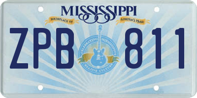 MS license plate ZPB811