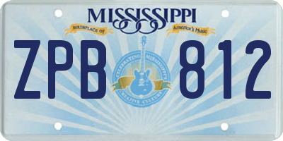 MS license plate ZPB812