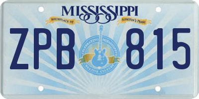 MS license plate ZPB815