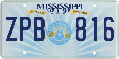 MS license plate ZPB816
