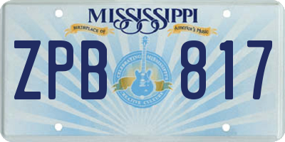 MS license plate ZPB817