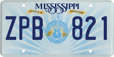 MS license plate ZPB821