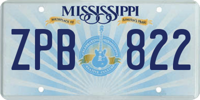 MS license plate ZPB822