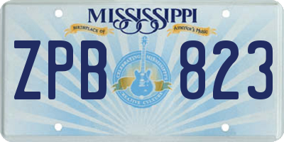 MS license plate ZPB823