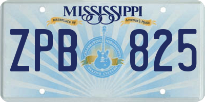 MS license plate ZPB825
