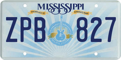 MS license plate ZPB827