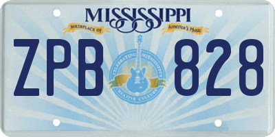 MS license plate ZPB828
