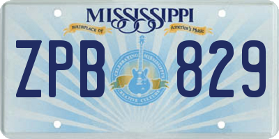 MS license plate ZPB829