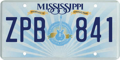 MS license plate ZPB841