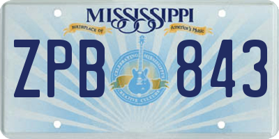 MS license plate ZPB843