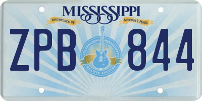 MS license plate ZPB844