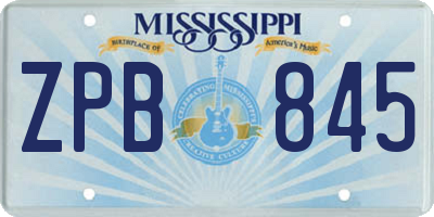 MS license plate ZPB845