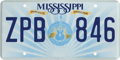 MS license plate ZPB846