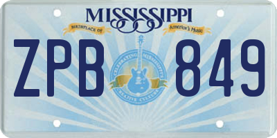 MS license plate ZPB849
