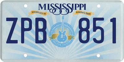 MS license plate ZPB851