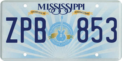 MS license plate ZPB853