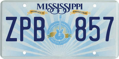 MS license plate ZPB857