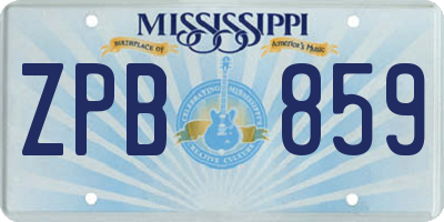 MS license plate ZPB859
