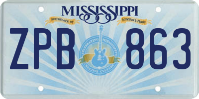 MS license plate ZPB863
