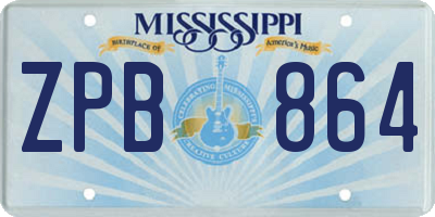 MS license plate ZPB864