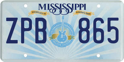 MS license plate ZPB865