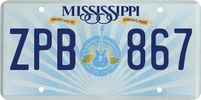 MS license plate ZPB867