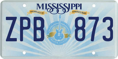 MS license plate ZPB873